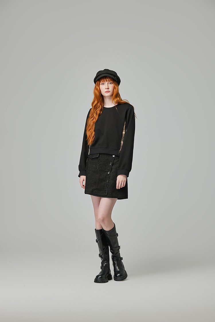 abito兩件式格紋拼接洋裝