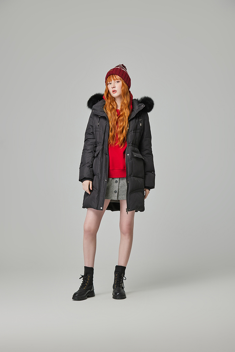 abito長版毛領羽絨外套