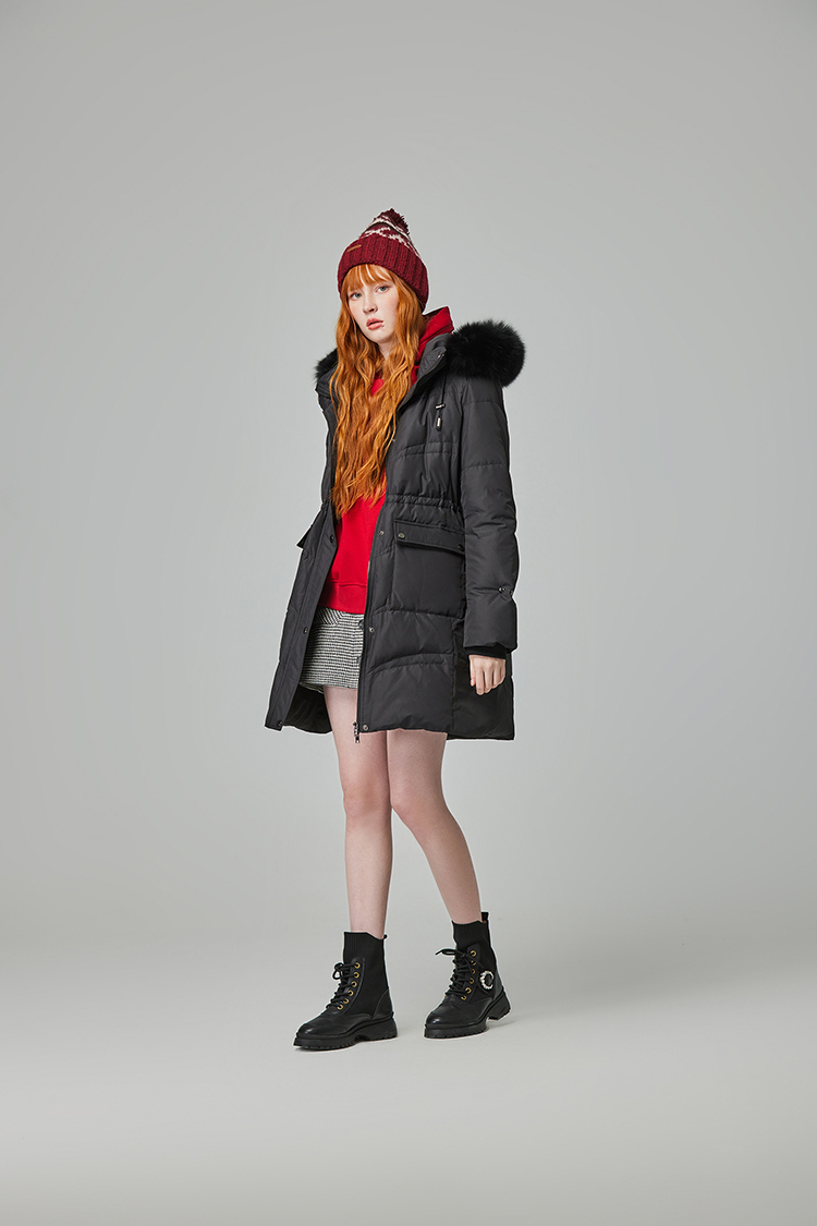 abito長版毛領羽絨外套