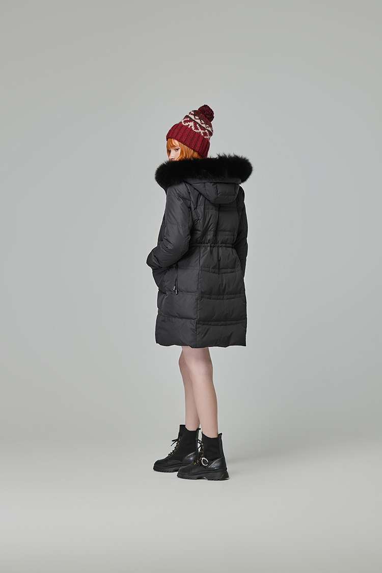 abito長版毛領羽絨外套