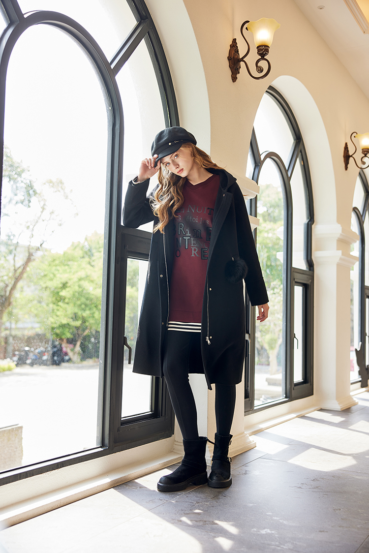 abito氣質長版連帽大衣