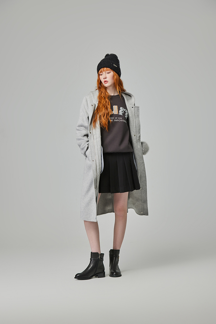 abito氣質長版連帽大衣