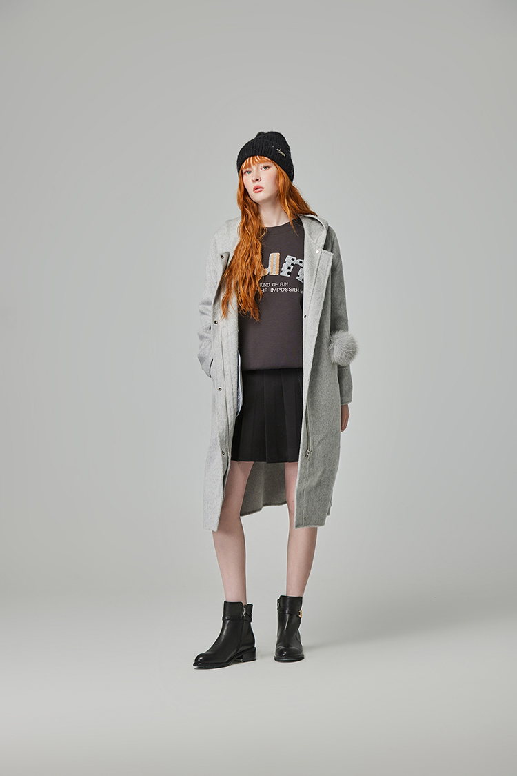 abito氣質長版連帽大衣