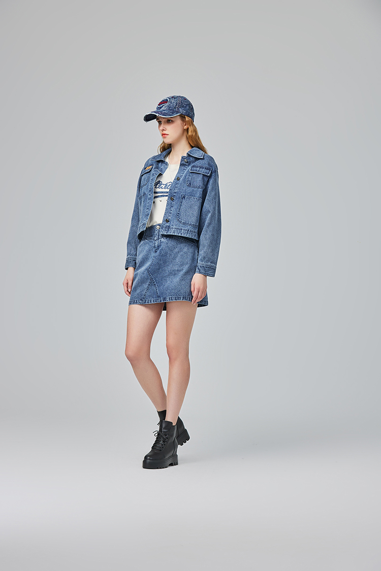 abito仿舊水洗棉質口袋外套