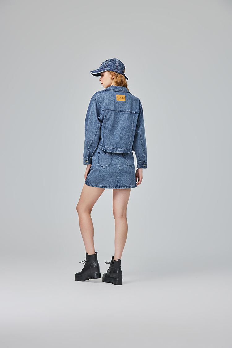 abito仿舊水洗棉質口袋外套