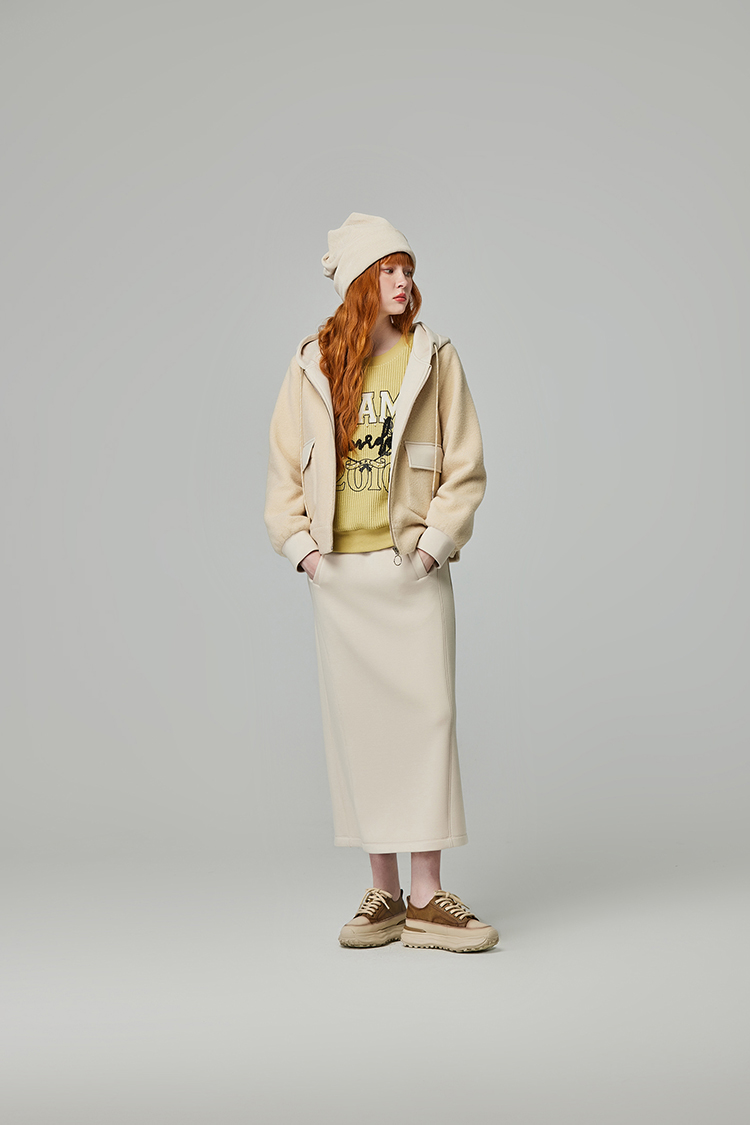 abito休閒連帽拼接外套