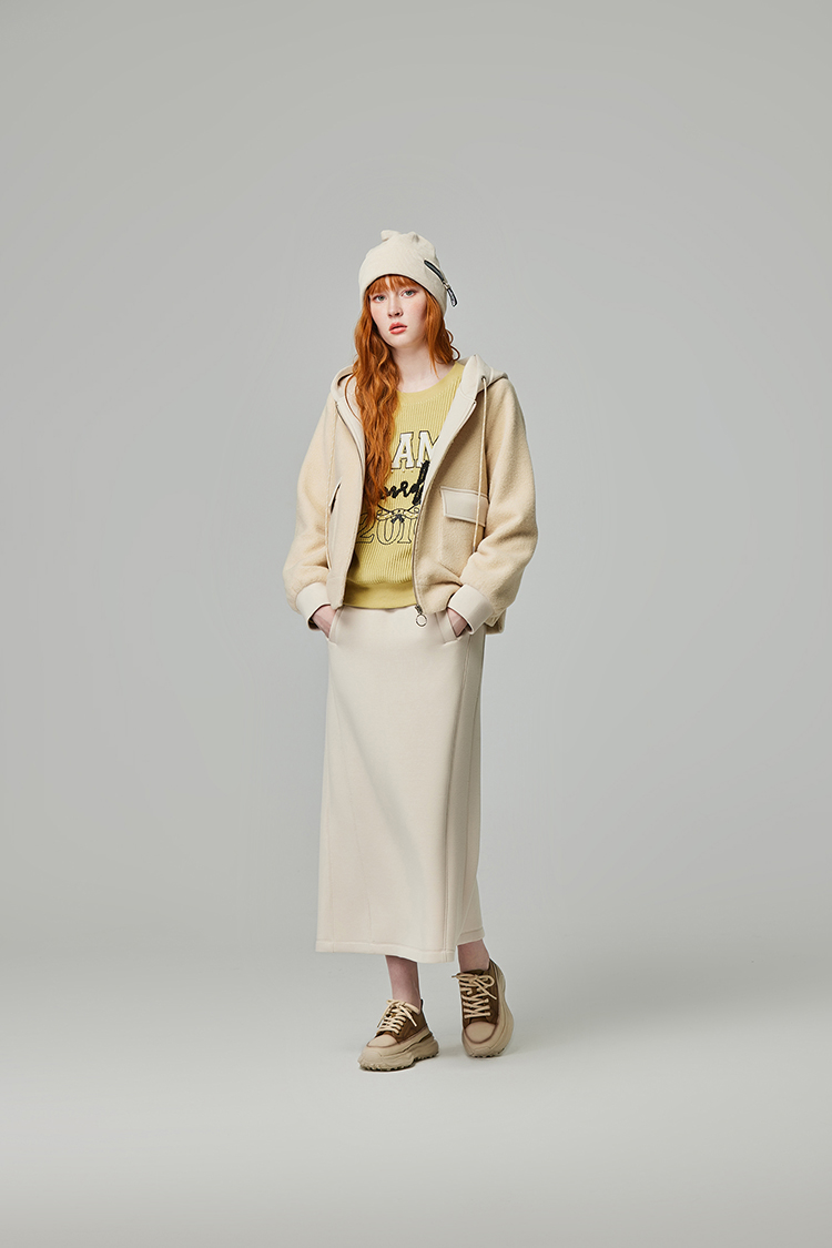 abito休閒連帽拼接外套