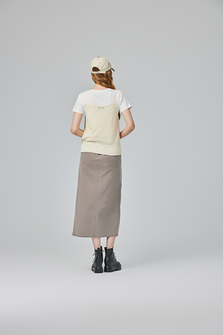 abito兩件式菱形花紋針織背心