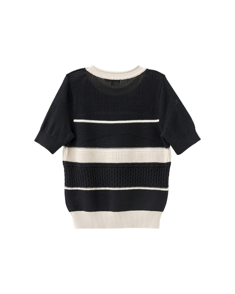 abito質感拼接針織上衣