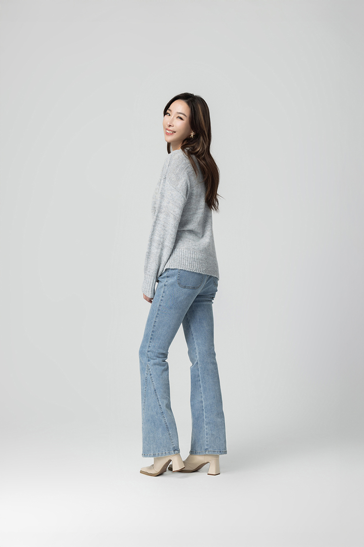 abito挖肩針織落肩上衣