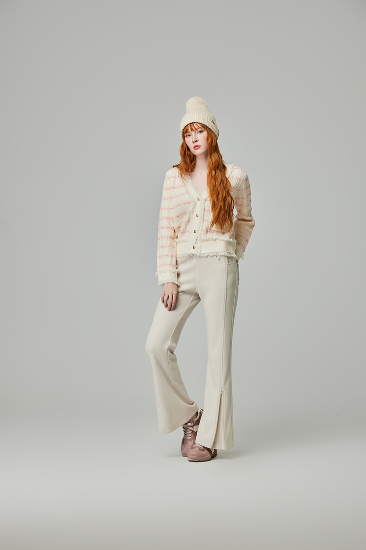 abitoV領條紋開襟衫