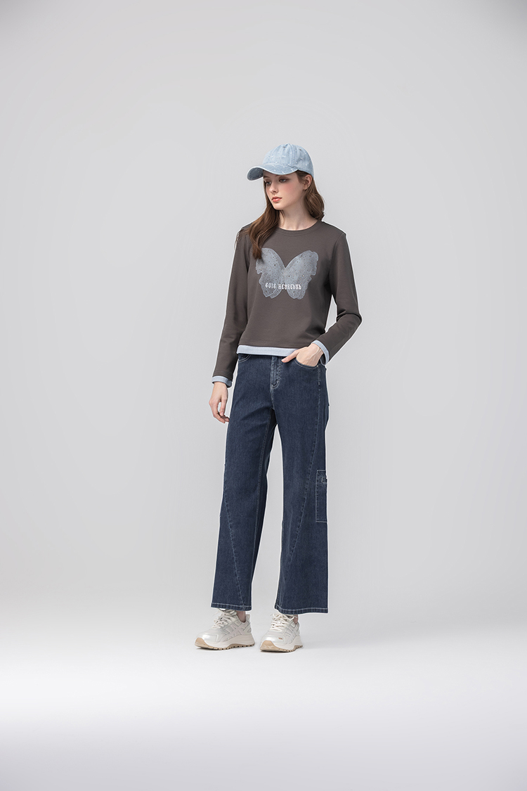 abito工裝口袋造型寬褲