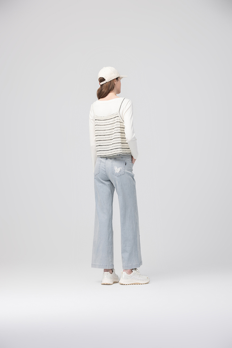 abito蝴蝶亮片造型寬褲