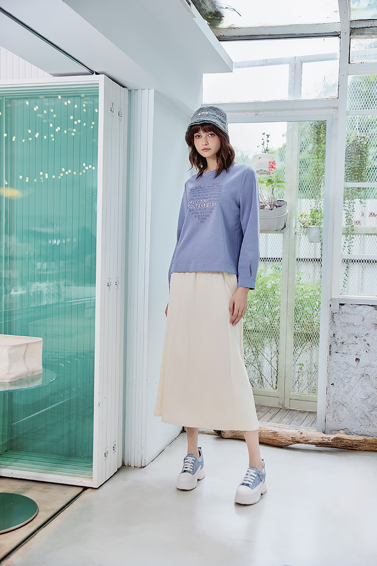 abito個性拼接牛仔裙