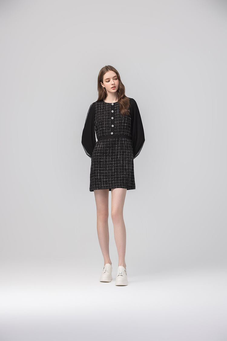 abito優雅織格紋洋裝