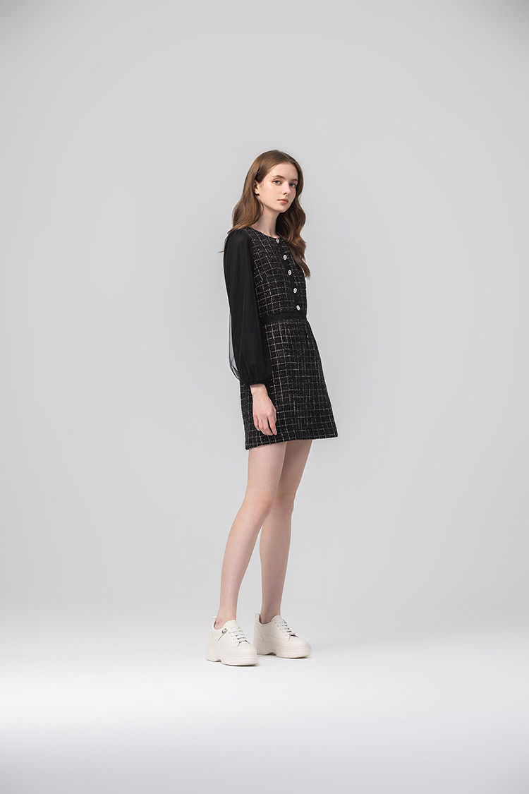 abito優雅織格紋洋裝