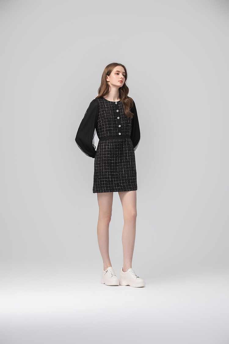 abito優雅織格紋洋裝