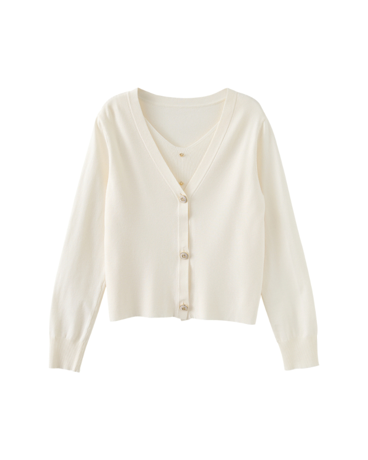 abito假兩件雙層針織上衣