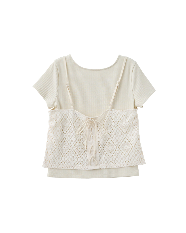 DITA兩件式蕾絲綁帶背心