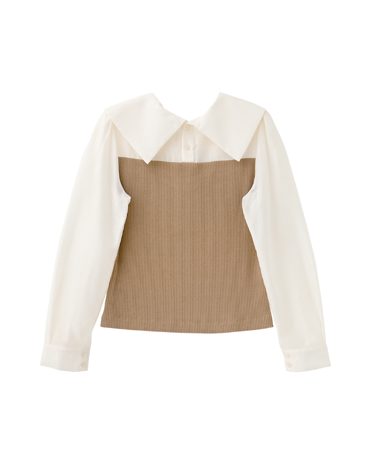 DITA大寬領拼接馬甲襯衫