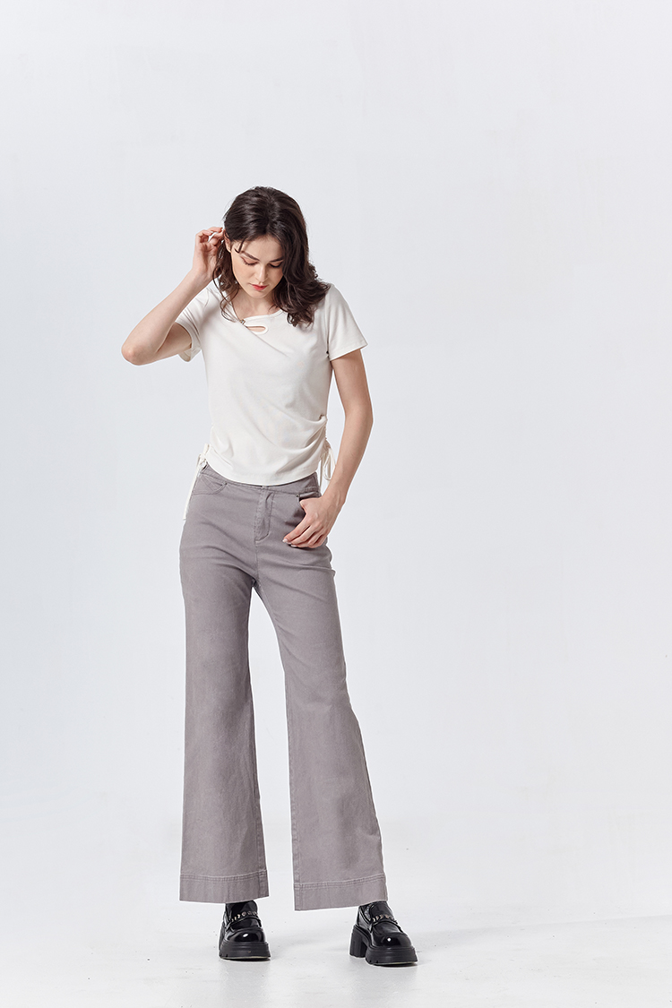 DITA造型領修身抽繩T-shirt