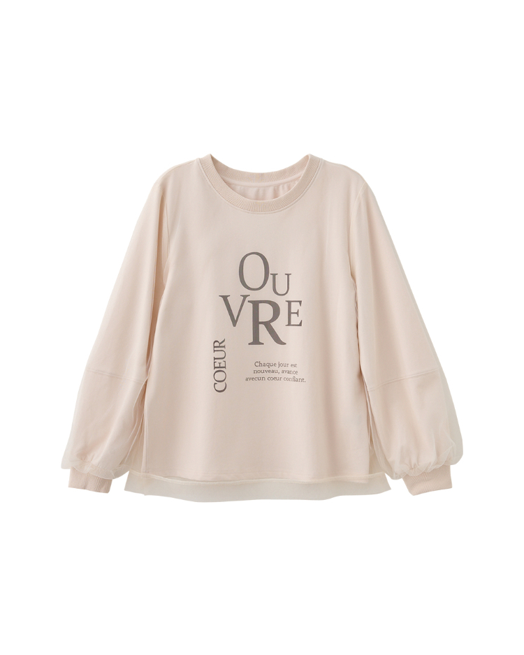 DITA層次感拼接薄紗印花T-shirt