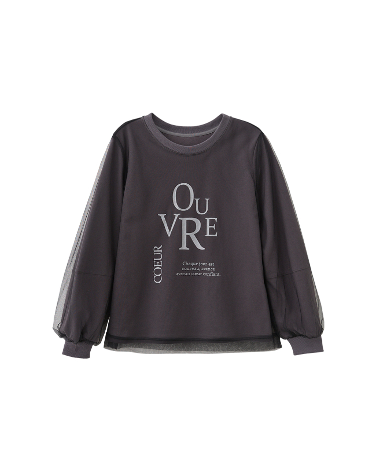 DITA層次感拼接薄紗印花T-shirt