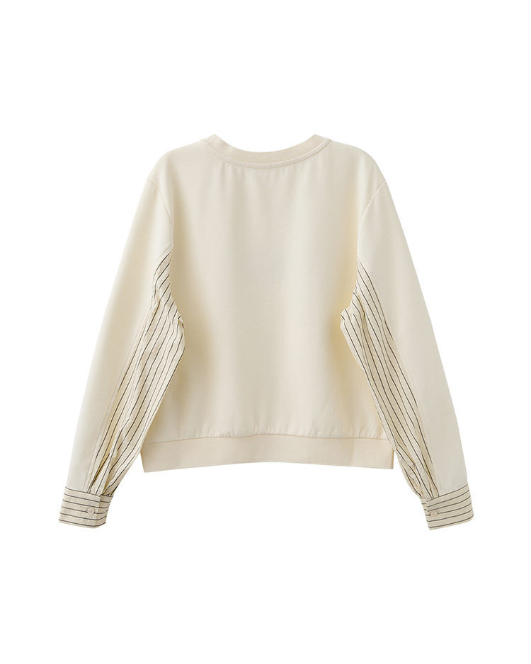 DITA休閒拼接條紋細節衛衣