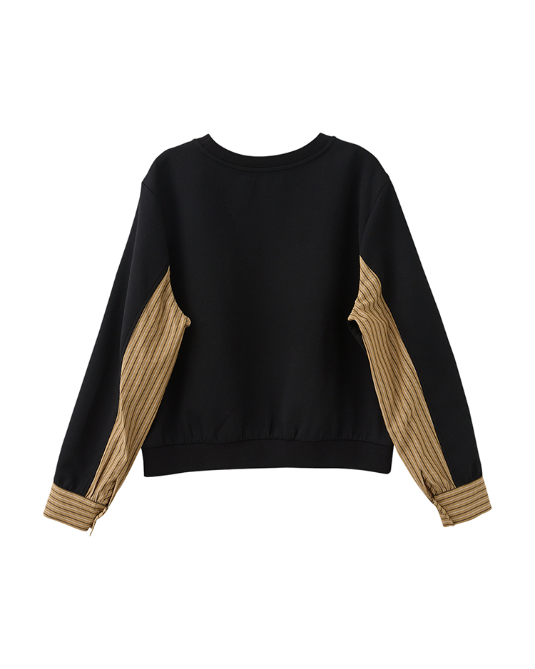 DITA休閒拼接條紋細節衛衣