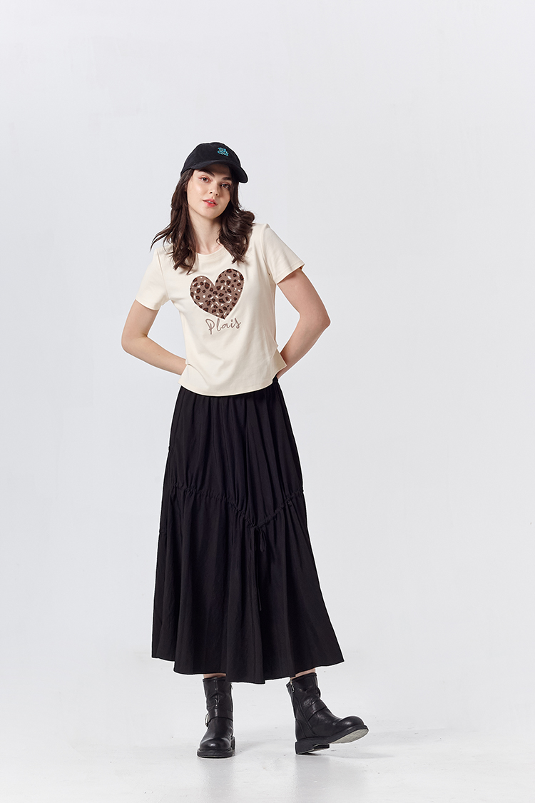 DITA豹紋愛心修身T-shirt