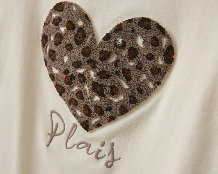 DITA豹紋愛心修身T-shirt