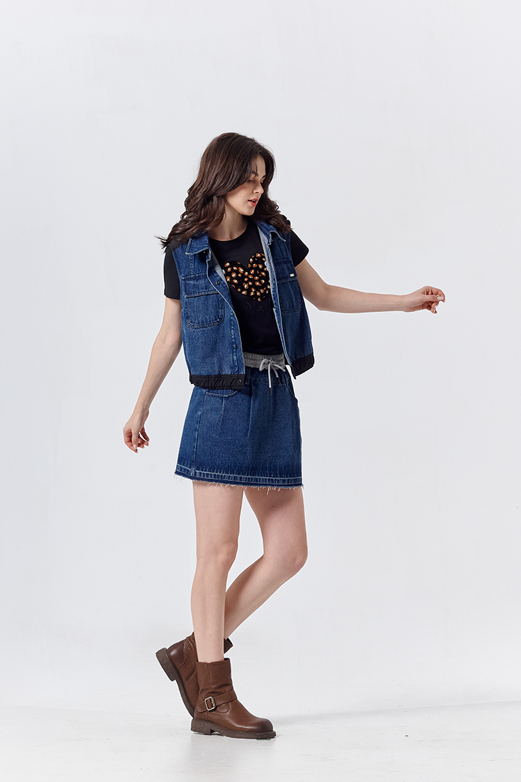 DITA豹紋愛心修身T-shirt