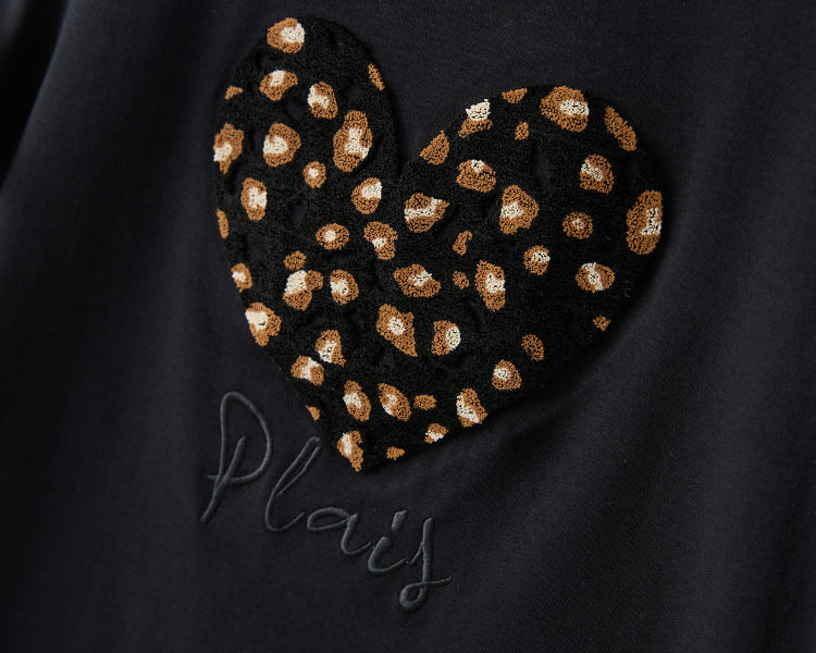 DITA豹紋愛心修身T-shirt