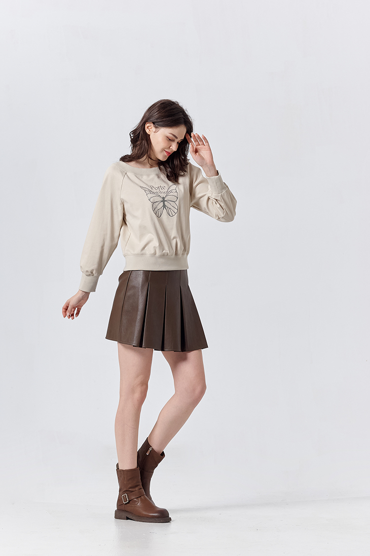 DITA蝴蝶印花寬領上衣