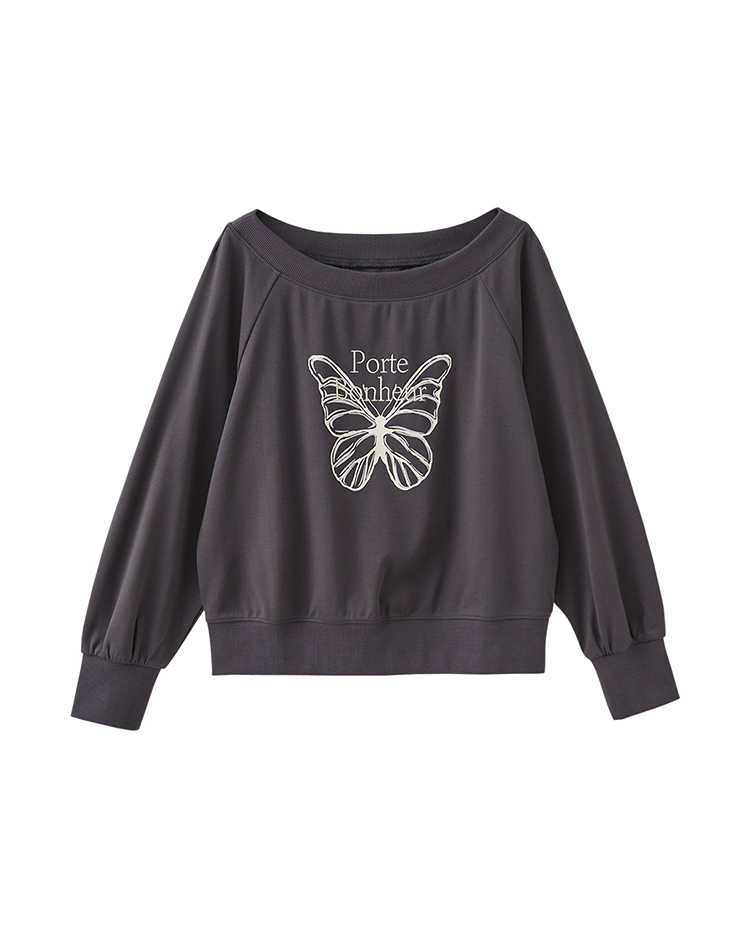 DITA蝴蝶印花寬領上衣