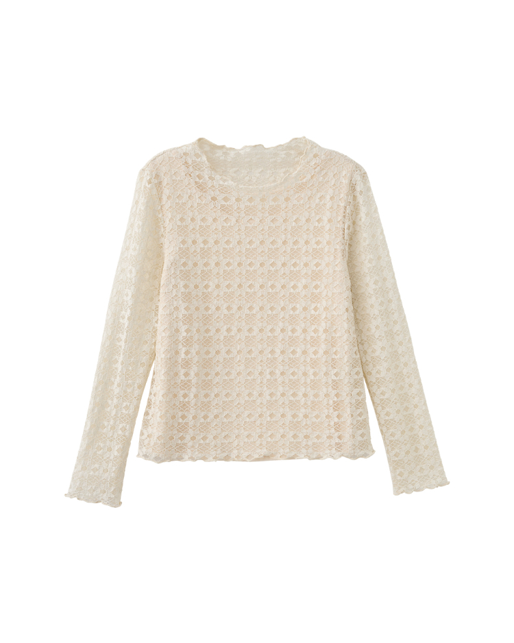 DITA甜美蕾絲修身內搭上衣(附背心)