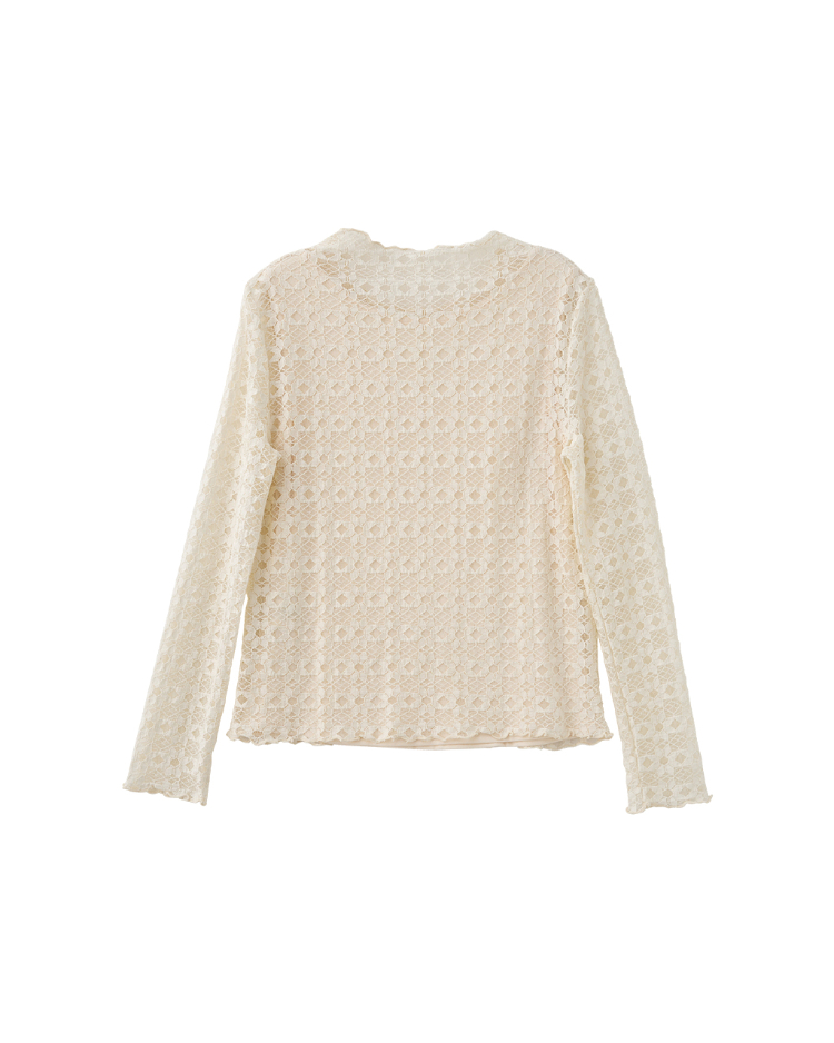 DITA甜美蕾絲修身內搭上衣(附背心)