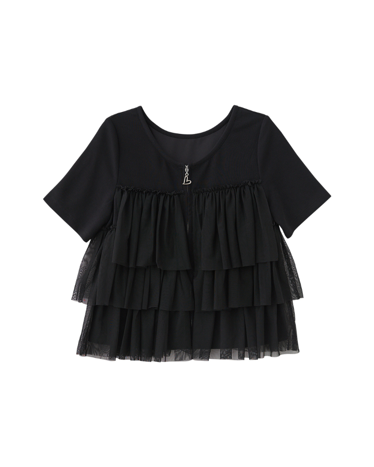 DITA可愛薄紗層次短袖上衣