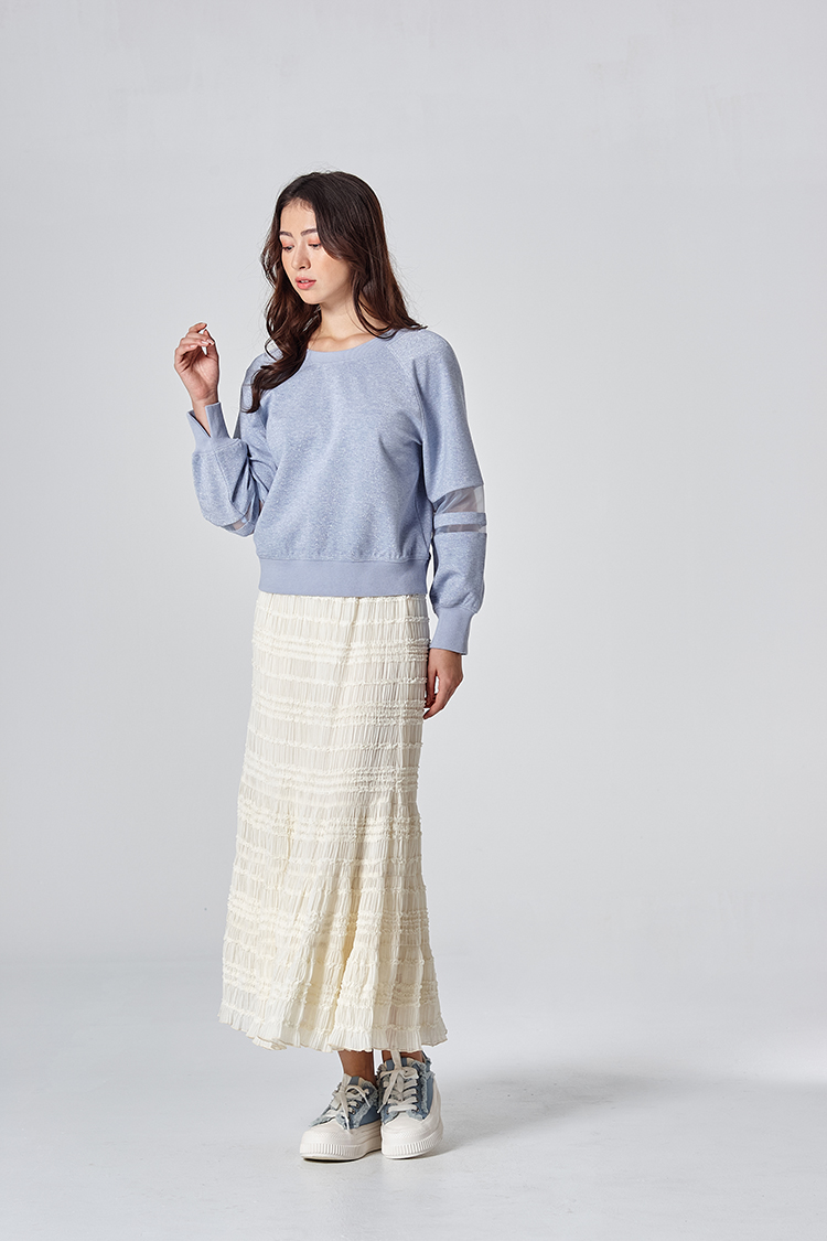 DITA金蔥拉克蘭拼接上衣