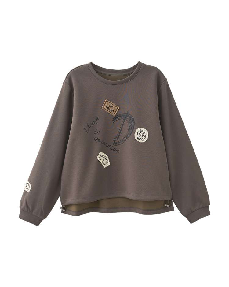 DITA運動風休閒貼布繡大學T