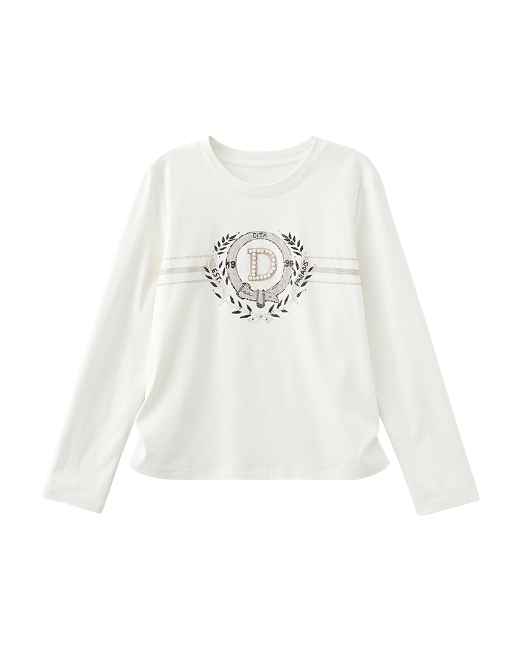 DITA月桂珍珠印花上衣