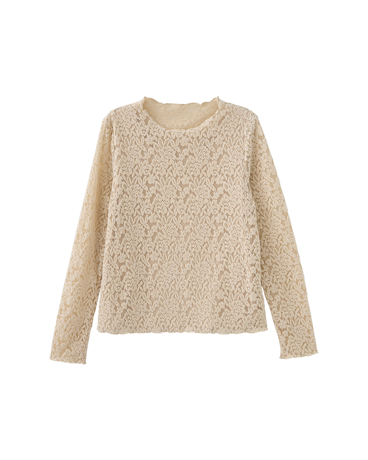 DITA優雅蕾絲修身內搭上衣