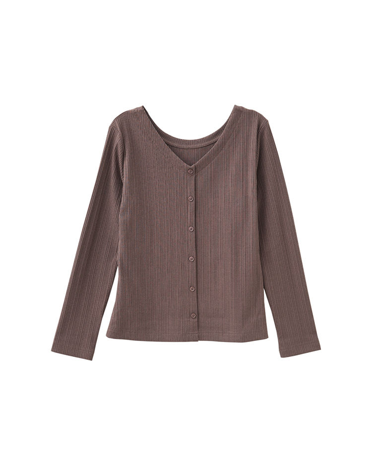 DITA兩面穿簡約修身坑條上衣