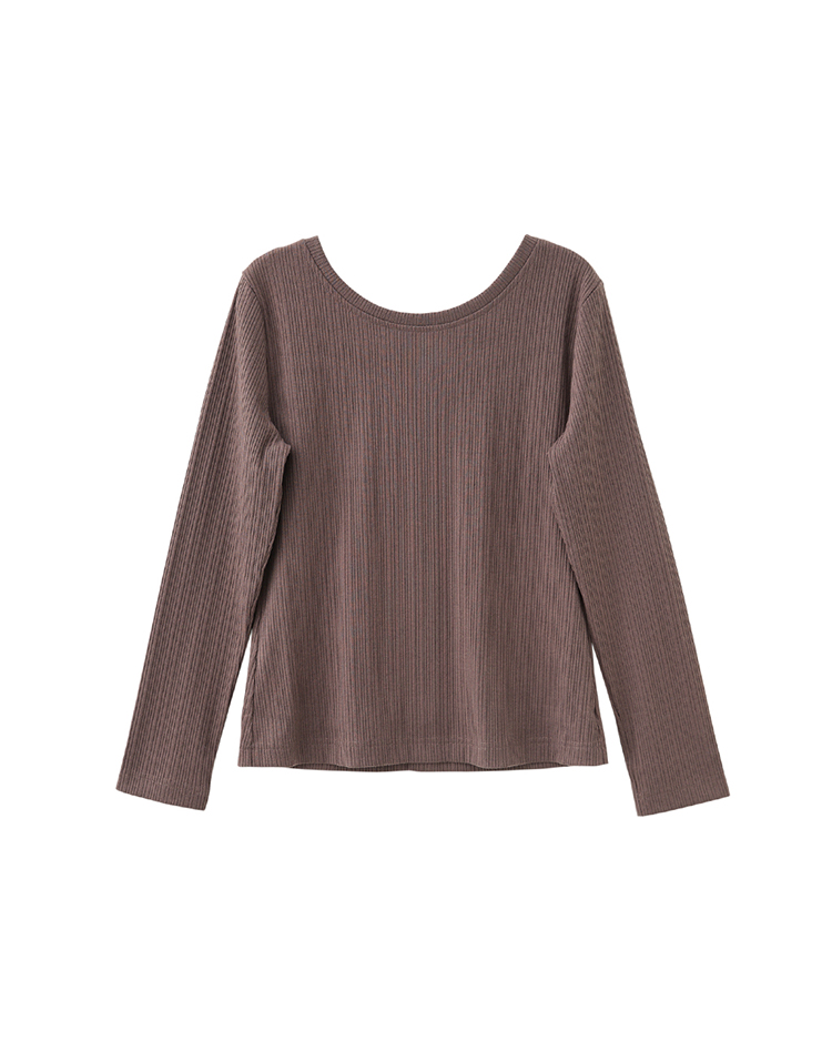 DITA兩面穿簡約修身坑條上衣