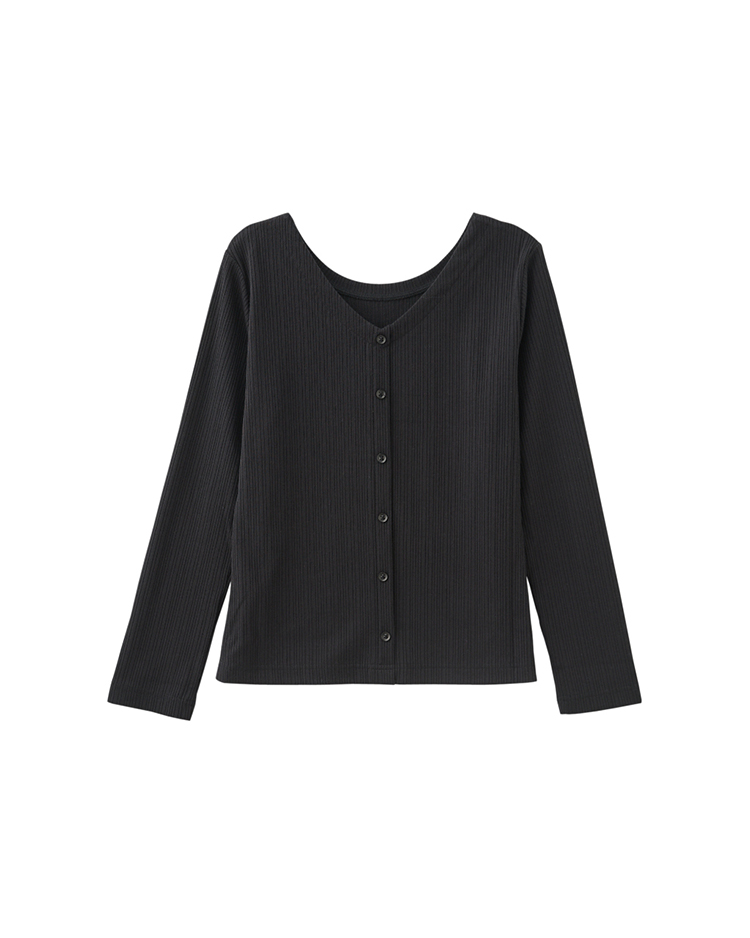 DITA兩面穿簡約修身坑條上衣