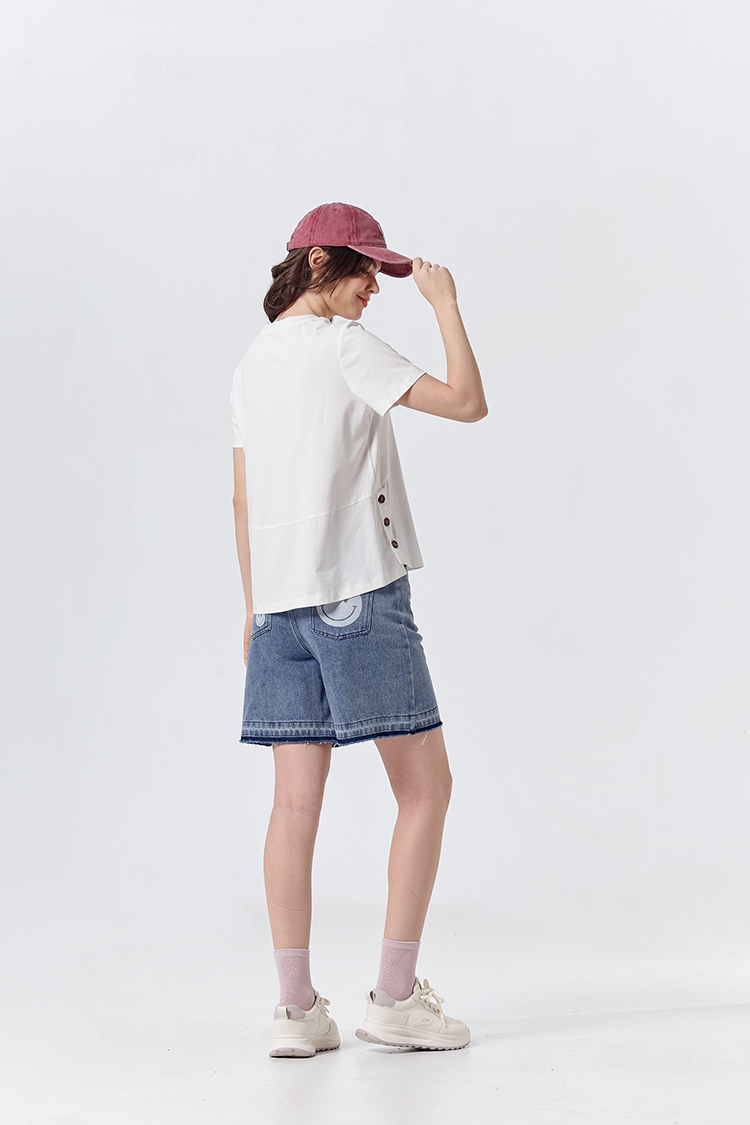 DITA微笑印花牛仔短褲