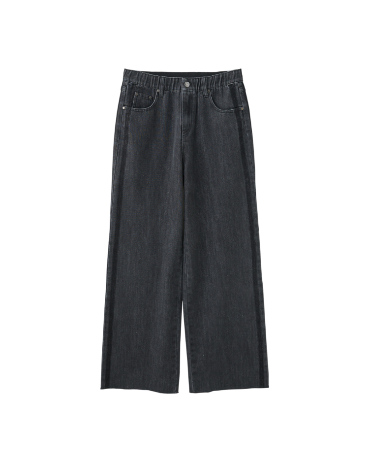 DITA水洗線條牛仔寬褲