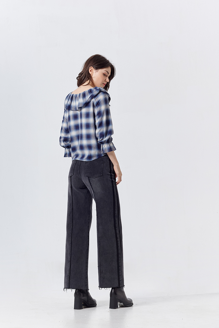 DITA水洗線條牛仔寬褲