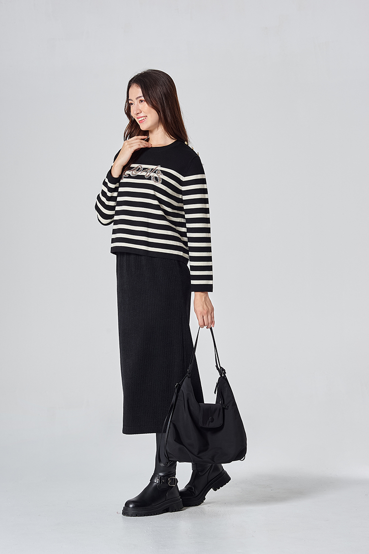 DITA簡約條絨鉛筆裙