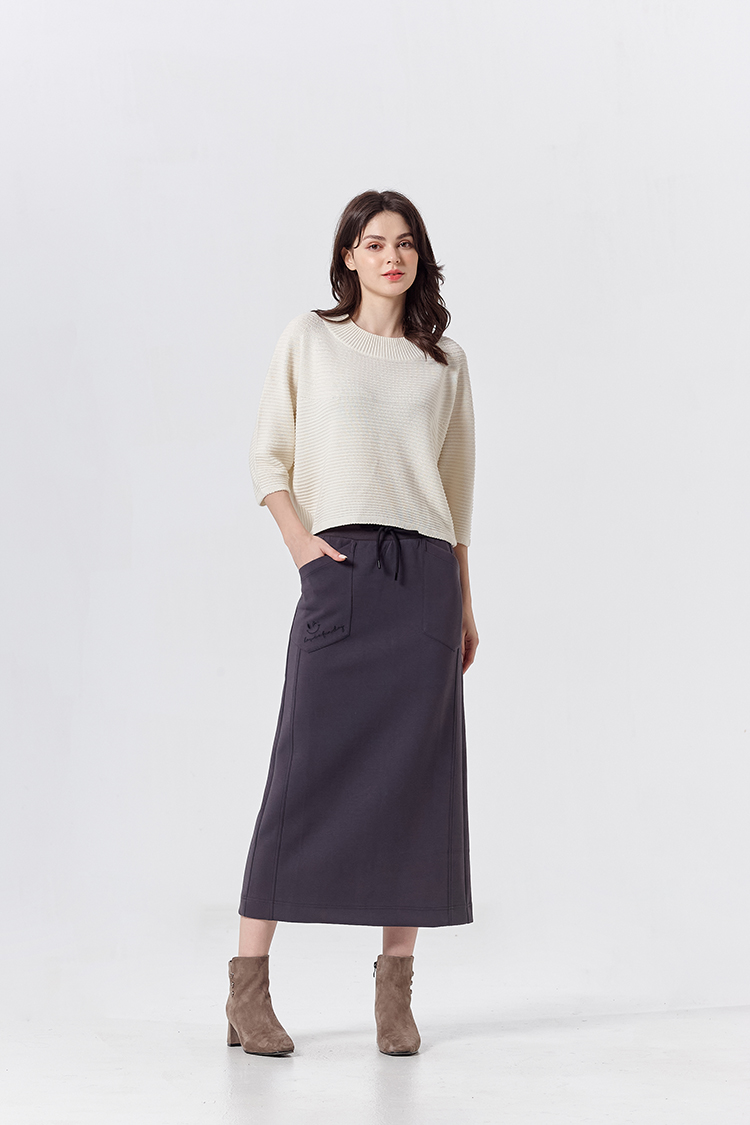 DITA微笑休閒太空棉抽繩長裙